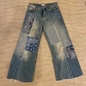 Free people patch work jeans